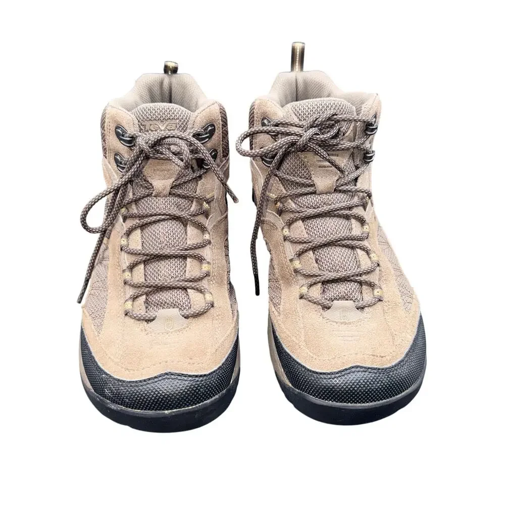 Teva Men’s Hiking Boots Brown Suede Mesh Mid Trail Shoes Size 9